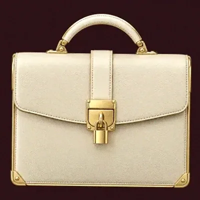 Locked leather briefcase — Amon