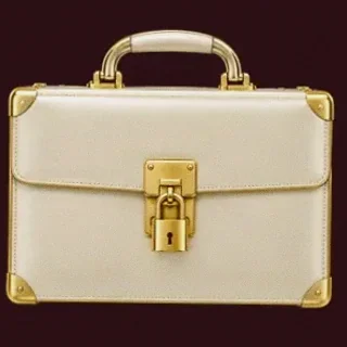 Locked leather briefcase — Amon