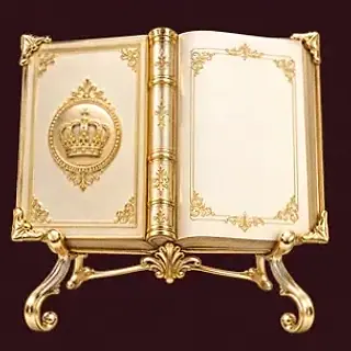 Ornate open book — Amon